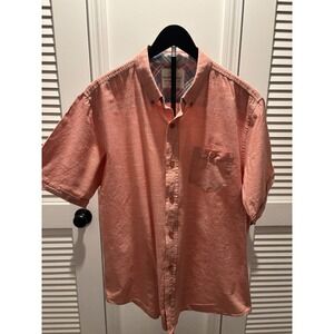 Mens Weatherproof Vintage Classic Woven Short Sleeved Button Up SZ XL